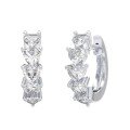 wholesale S925 Sterling Silver Jewelry, Heart Zircon White Gold Ear Hoops, Simple and Versatile, Direct from Manufacturer-0-4