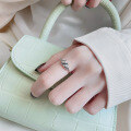 wholesale S925 Sterling Silver Retro Vintage Style Lucky Cat Open Ring, Small and Cute, Trendy and Versatile Index Finger Ring-0-2