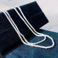 wholesale S925 Silver New Ins Internet Celebrity Same Style Small Exclusive Sparkling Glitter Collarbone Chain Simple Necklace Bare-Flashing universal chain 18 inches 925 silver