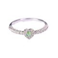 wholesale S925 Sterling Silver Red Elk Heart-shaped Green Diamond Ring for Women, Elegant and Exquisite, Fashionable, Niche, Light Luxury, Versatile-0-4