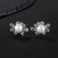 wholesale S925 Sterling Silver New Natural Freshwater Pearl Earrings for Women, Personalized Design Fashionable and Luxurious High-End Sense-0-0