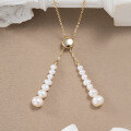 wholesale S925 Sterling Silver Jewelry, Baroque Pearl Pendant Adjustable Necklace, Niche, Factory Direct-0-3