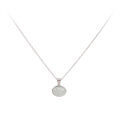 wholesale S925 Sterling Silver Ellipse Iridescent Chalcedony Necklace for Women, New Trendy Versatile Luxury Collarbone Chain-0-4