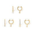wholesale S925 Sterling Silver Punk Style Spike Studded With Crystals And Pearl Ear Cuff Earrings For Women-0-4