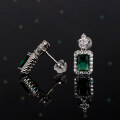 wholesale S925 Cross-Border Peridot Moissanite Perfume Bottle Earrings, European and American Fashion Versatile Colored Stone Earrings, Live Streaming Hot-0-1