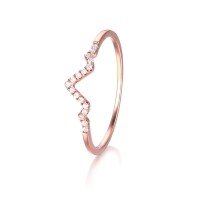 wholesale 18K/14K/9K genuine wave gold diamond ring for women, row ring for engagement/wedding, gift-giving-9K White Gold>13#