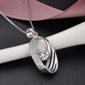 wholesale S925 Sterling Silver Inlaid Zircon Moebius Ring Pendant Necklace Wholesale from Source Factory New Arrivals-0-5