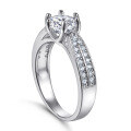 wholesale S925 Sterling Silver Cross-Border Super Sparkling Zircon Crown Six-Prong Women's Ring, European and American Fashion Proposal Engagement Wedding Jewelry-0-4