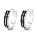 wholesale S925 sterling silver black line resin ear cuff, ins minimalist style, niche hip-hop edgy unisex ear accessory-0-4