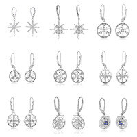 wholesale 925 Sterling Silver French Retro Christmas Earrings with Design Sense, Winter Circle Drop Earrings, Niche Wholesale-Sterling silver earrings GE13340A 925 silver