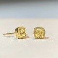 wholesale 925 Sterling Silver Vintage Yellow Diamond Stud Earrings for Women, Small Sugar Cube Cute and Minimalist High-End Fashion Ice-Cut Earrings-0-1