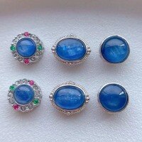 wholesale S925 ancient silver gold-plated fittings set with natural blue crystal spacer beads, Doudou back cloud, DIY bracelet braiding cord accessories-Style 3 one