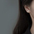 wholesale S925 silver Korean-style elegant and fresh diamond-inlaid bow earrings, summer women's cute earrings G9808-0-1