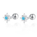 wholesale 925 Sterling Silver Eight-Pointed Star Earrings Ins Style Star with Diamond Studded Piercing Screw Earrings for Women Cross-Border Wholesale-0-14