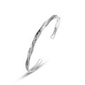 wholesale New Platinum Japanese Light Luxury Minimalist Geometric Bracelet for Women with Distressed Retro Pattern Wholesale Gift-0-5