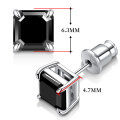 wholesale S925 Sterling Silver Black Square Moissanite Stud Earrings with Four-Prong Setting, Ascher Cut Pagoda Moissanite, Fashionable and Unique Earrings-0-5