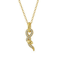 wholesale 925 Sterling Silver Ethereal Snake Necklace for Women, Small Batch Luxury Cross-border Pendant Accessory-14K gold plated, 45cm long, weighs approximately 1.5g. 925 silver
