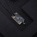 wholesale 925 silver designer high-end gemstone pendant with Italian craftsmanship, vintage style, featuring natural topaz necklace pendant-0-1