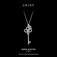 S925 Sterling Silver Key Lock Necklace, Women's Korean Style Luxury Fashion Pendant Chain-S925 Sterling Silver + Zircon  925 Silver