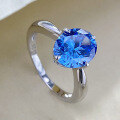 wholesale S925 Royal Blue Simulated 8*10 Oval Ring for Women, Minimalist Engagement Ring for Live Streaming-0-0