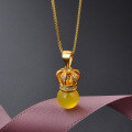 wholesale S925 silver jewelry source factory new zircon-inlaid crown pendant minimalist women's necklace wholesale-0-1