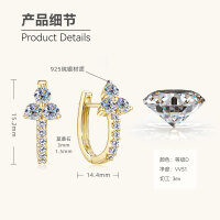 Sterling Silver Exaggerated European Cross-border Earrings with Moissanite Stars [Clearance Free Shipping]-Style D [Clearance Sale - Free Shipping] Gold  925 Silver