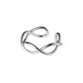 wholesale S925 Silver Nalan Women's Fashion Woven Ring Wave Silver Ring Open-Ended Tail Ring Jewelry J0287-0-4