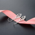 wholesale S925 Sterling Silver Women's Earrings, Fashionable and Unique Design with Zircon Floral Teardrop Hook Ear Accessories-0-1