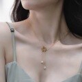 wholesale S925 Sterling Silver Korean New Fashion Minimalist Geometric Snowflake Pendant Necklace for Women, Student Christmas Gift-0-0