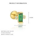 wholesale S925 Sterling Silver Ultra-sparkling Green Zircon Earrings, Fashionable, Trendy, Luxurious, And Exquisitely Irregular-0-7