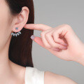 S925 Sterling Silver Full Moissanite Split Design Women's Earrings-0-2