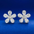 wholesale Sterling silver new 4*6mm petal high carbon diamond earrings women high-end-0-5
