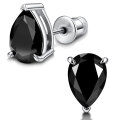wholesale S925 Sterling Silver Fashion Black Moissanite Earrings Women, Teardrop Shape Earrings, Exquisite Fancy Diamond, Versatile Ear Accessories-0-4