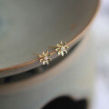 wholesale 9K Gold Wholesale Daisy Pure 9K Gold Mini Light Luxury Exquisite K Gold Earrings Women Cute Girlish Sense G-Dragon-0-4