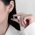 wholesale S925 Sterling Silver Minimalist Mirror Finish C Hoop Earrings Korean Ins Niche Design Women's Earrings-0-3