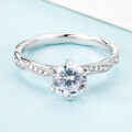 wholesale 925 Sterling Silver Simulated Moissanite Six-Prong Engagement Ring Wedding Ring for Women Ins Style Drop Shipping-0-2