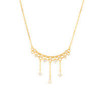 wholesale S925 gold-plated silver new necklace Japanese retrolace topaz jewelry gift for women-Vintage Girl Lace Necklace 925