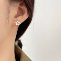 wholesale S925 Sterling Silver Small Fresh Flower Earrings, Forest Style, Minimalist, Elegant, New Design, Personality-0-3