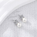 wholesale 925 Sterling Silver Vintage Crown Pearl Earrings for Women, Fashionable and Unique Minimalist Elegance Versatile Ear Accessories-0-1