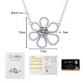 S925 Sterling Silver D Color Moissanite Five-Petal Flower Necklace-0-5