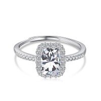 wholesale S925 Sterling Silver Europe & America Style Cross-Border Women's Ring Inlaid with Full Diamond Zircon, Minimalist and Fashionable Wedding Ring for Women-DY120489-SW-WH Opening adjustable