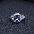 wholesale S925 Sterling Silver Light Luxury High-End Personalized Colored Gemstone Ring,。-0-1