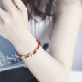 wholesale S925 Sterling Silver Dunhuang Style Women's Purely Silver Bracelet Best Friend Gift Couple Red String Luck Bead Jewelry Wholesale-0-3