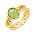 wholesale S925 silver plated with 14k gold Japanese retro-style green olive ring for wholesale from jewelry source manufacturers-0-4