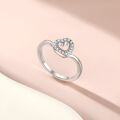 wholesale S925 Sterling Silver Cross-Border New Silver Ring for Women, Openwork Zircon Heart Design Ring-0-2