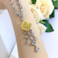 wholesale Silver 64ct 18*18 Goose Yellow Large Pendant European and American Luxury Necklace 43cm, Zhuo Zhifang Jewelry New-0-3