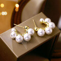wholesale 925 Sterling Silver Pearl Earrings for Women New Fashion French Retro Light Luxury Earrings with Unique Design-0-5