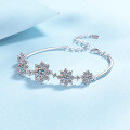 wholesale S925 Sterling Silver Moissanite Snowflake Bracelet for Women, High-End Fashion Jewelry, Holiday Gift for Girlfriend-0-2
