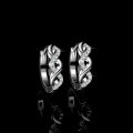 Sterling Silver Cross Earrings for Women with Moissanite, Simple Bridal Gift-0-2