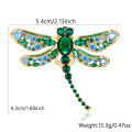 wholesale Metal: 925 Silver Vintage high-end retro style women's brooch with zircon green dragonfly clasp, wholesale for foreign trade jewelry-0-5